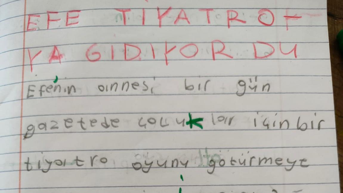 2-A Sınıfı Öğrencileri Türkçe Dersinde Dikte Çalışması Yaptılar